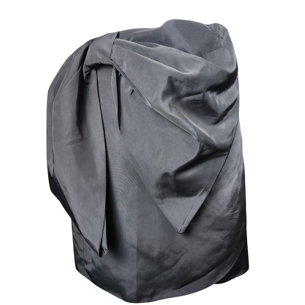 Farm Rio Black Taffeta Wrap Bow Mini Skirt‎ Womens Medium Satin Party Wedding